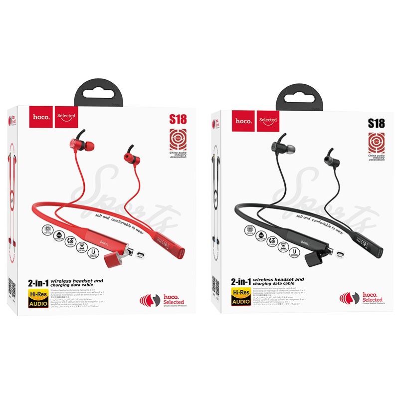hoco selected s18 glamor sports wireless headset packages