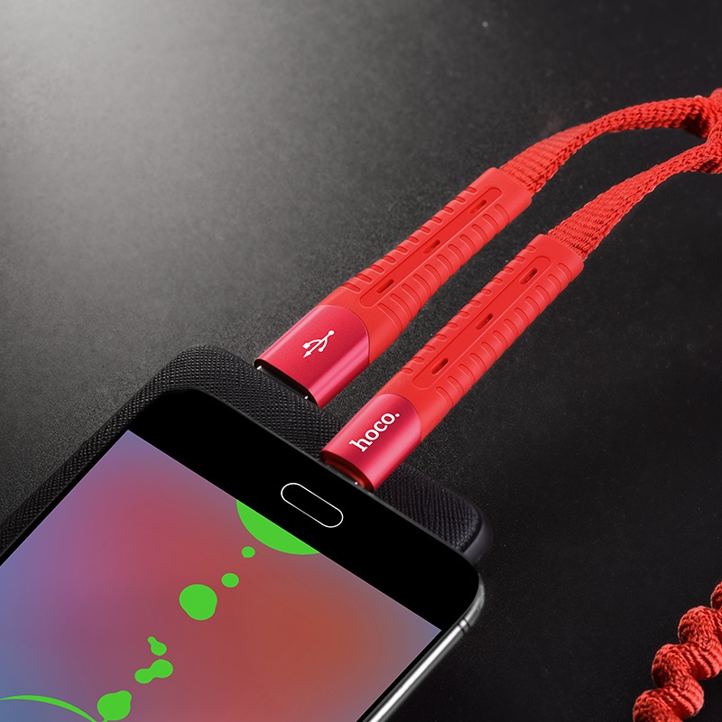 hoco u78 cotton treasure elastic charging data cable for micro usb charge