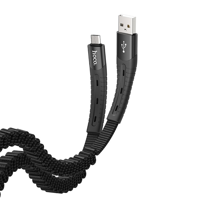 hoco u78 cotton treasure elastic charging data cable for micro usb tail