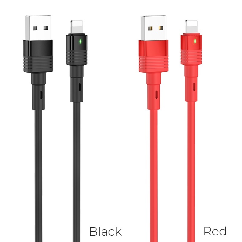 hoco u82 cool grace silicone charging data cable for lightning colors