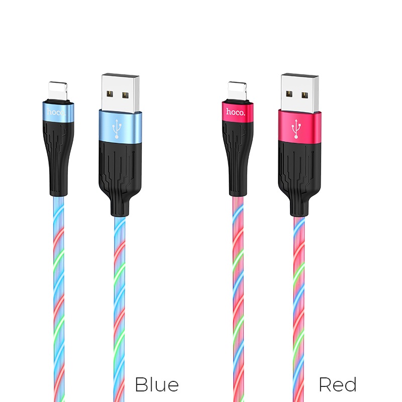 hoco u85 charming night charging data cable for lightning colors