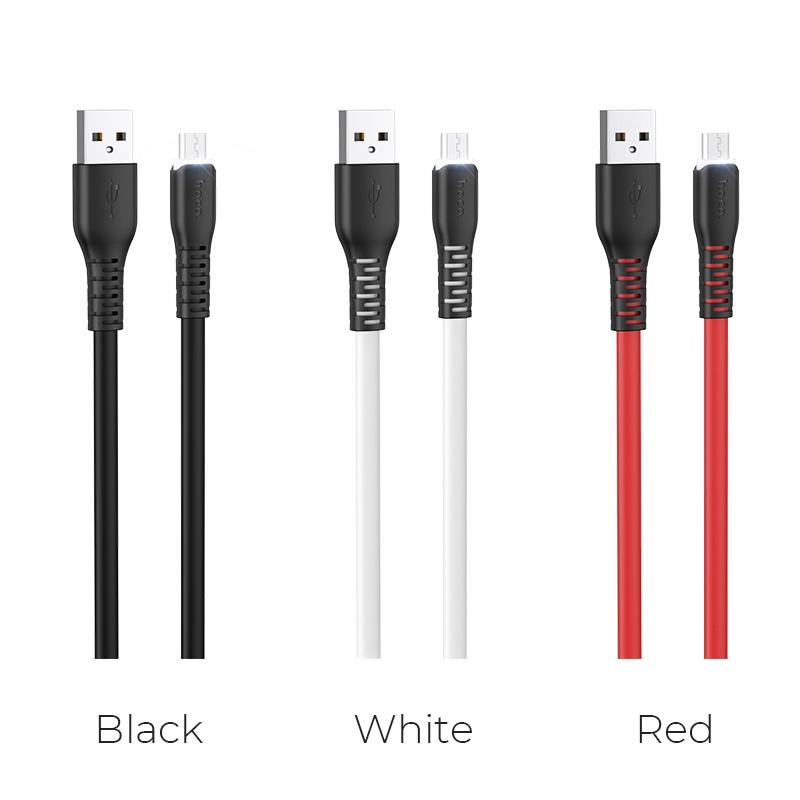 hoco x44 soft silicone charging data cable for micro usb colors