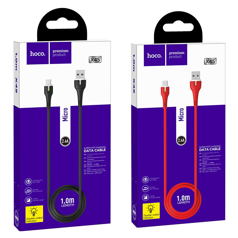 hoco x45 surplus charging data cable for micro usb packages