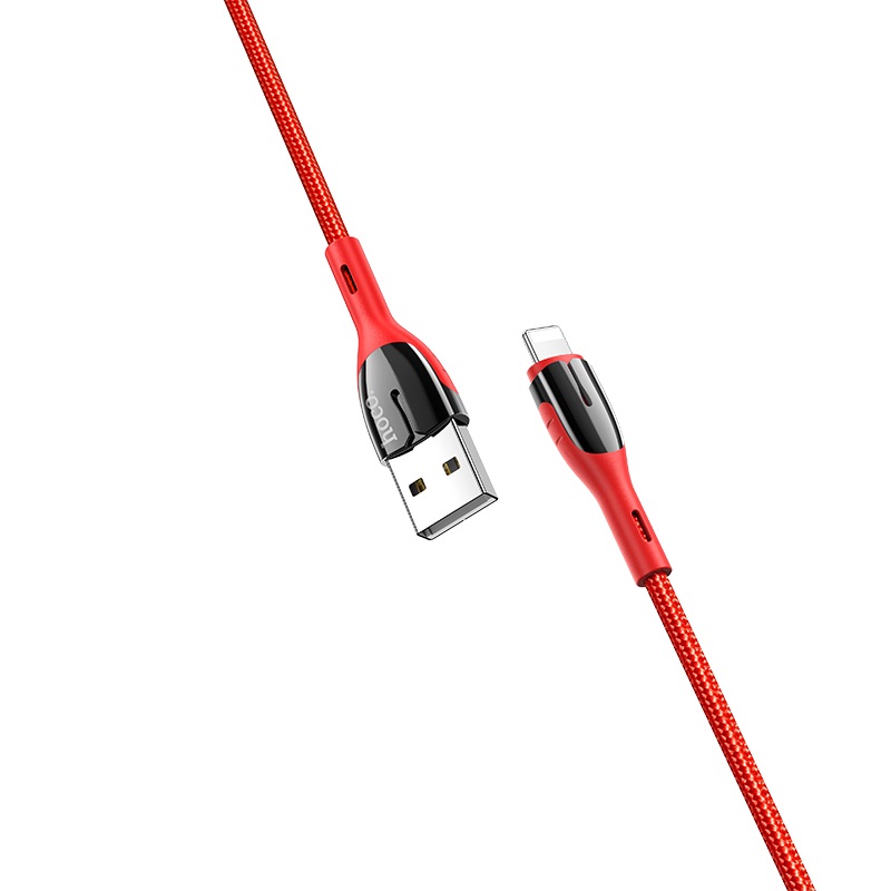 hoco u89 safeness charging data cable for lightning joints red
