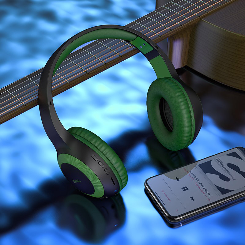 hoco w29 outstanding wireless headphones interior army green