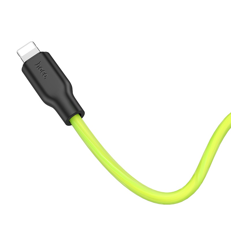 hoco x21 plus fluorescent silicone charging data cable for lightning