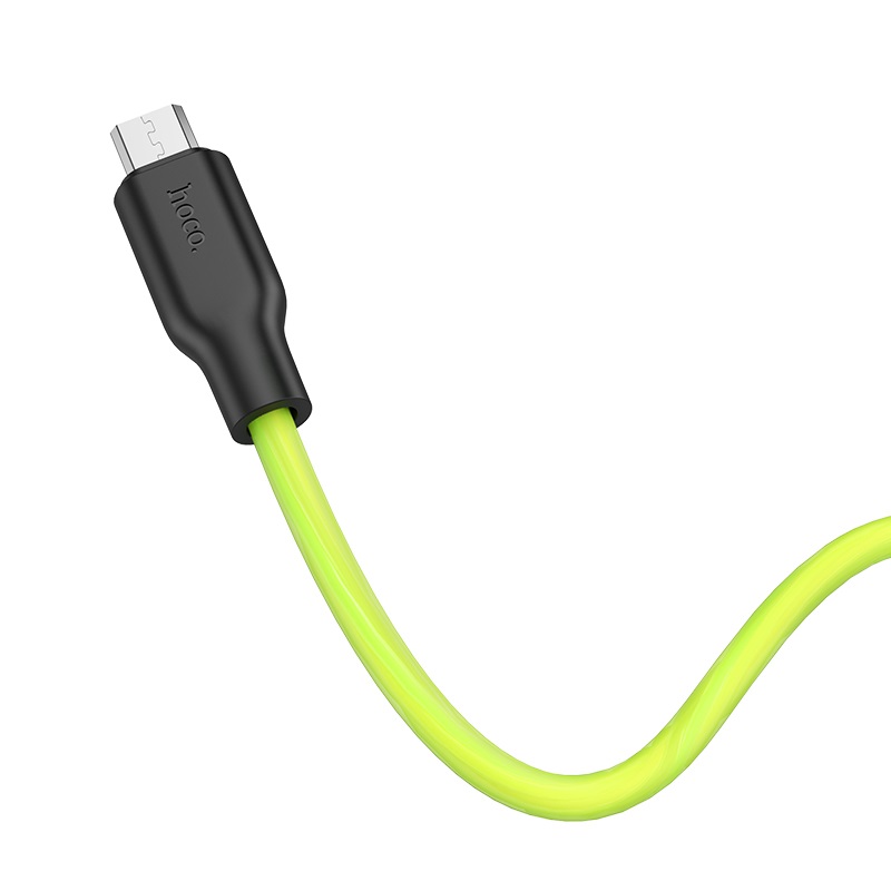 hoco x21 plus fluorescent силиконовый зарядный дата кабель micro usb
