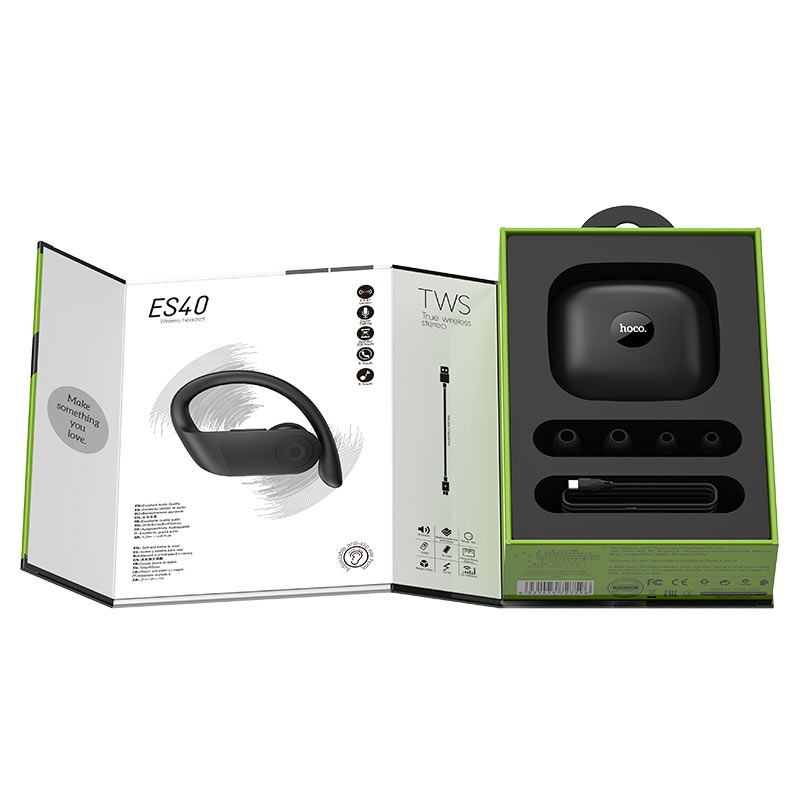 hoco es40 genial tws wireless headset opened package