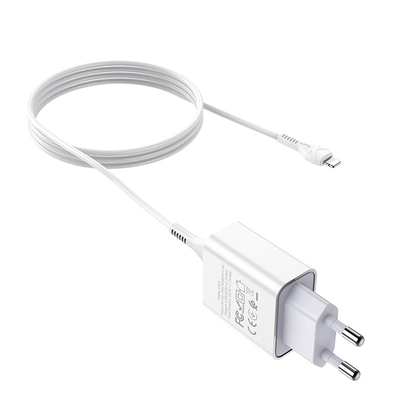 hoco c81a asombroso single port wall charger eu set with lightning cable wire