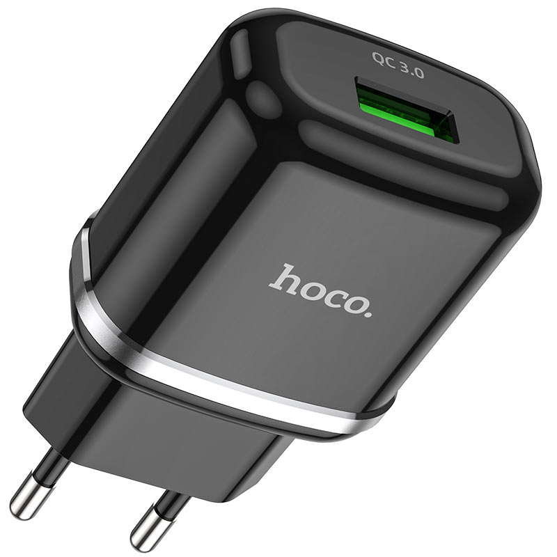 hoco n3 special single port qc3 wall charger eu output black
