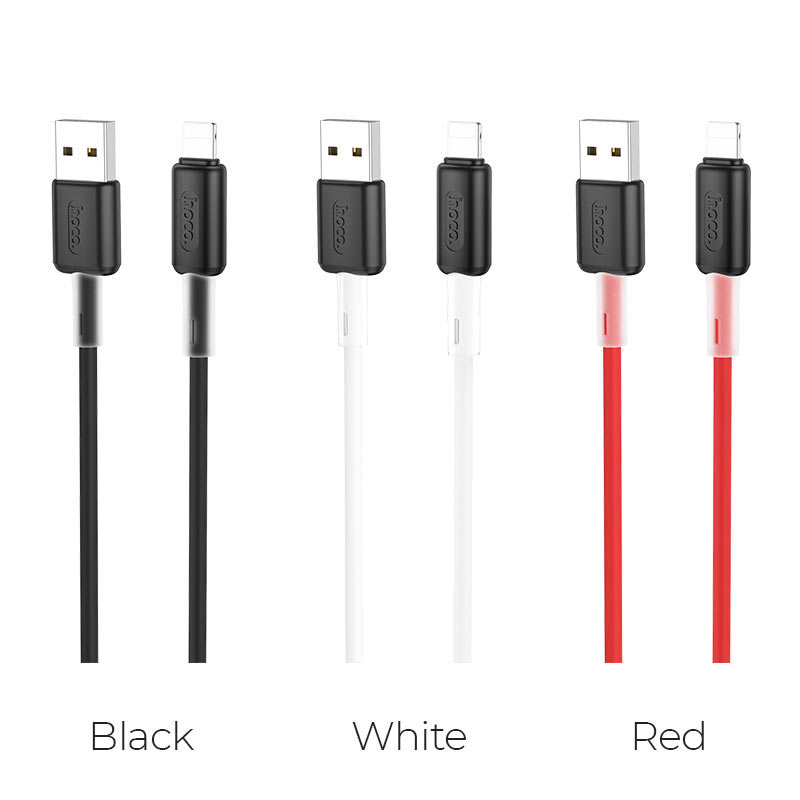 hoco x48 soft silicone charging data cable for lightning colors