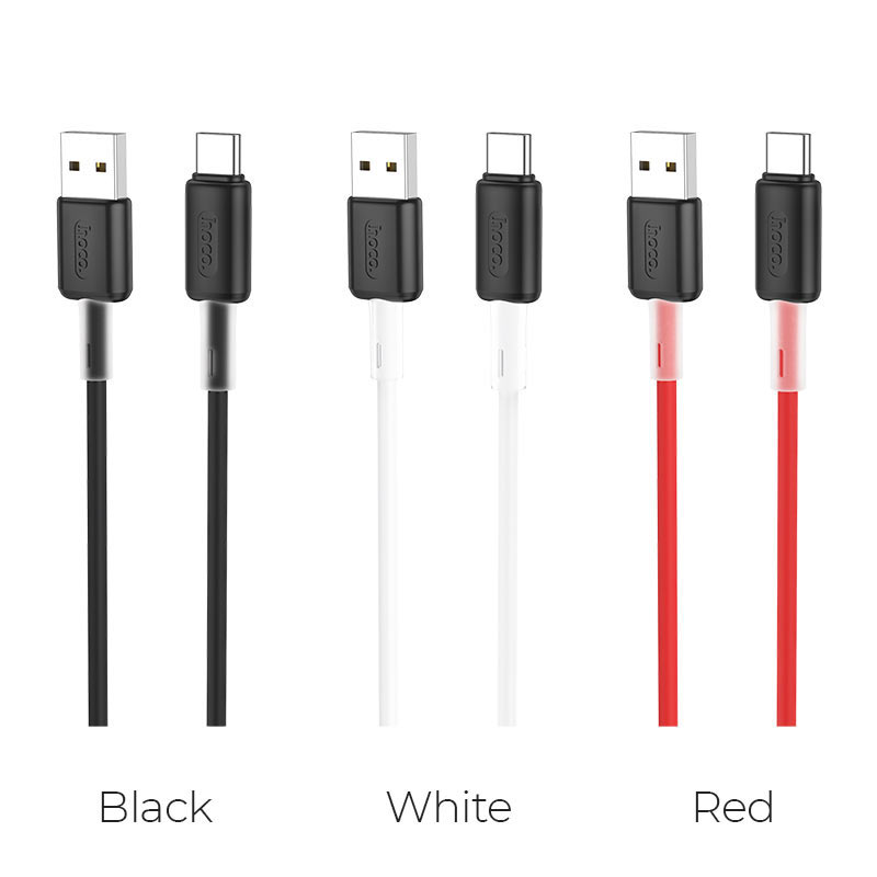 hoco x48 soft silicone charging data cable for type c colors