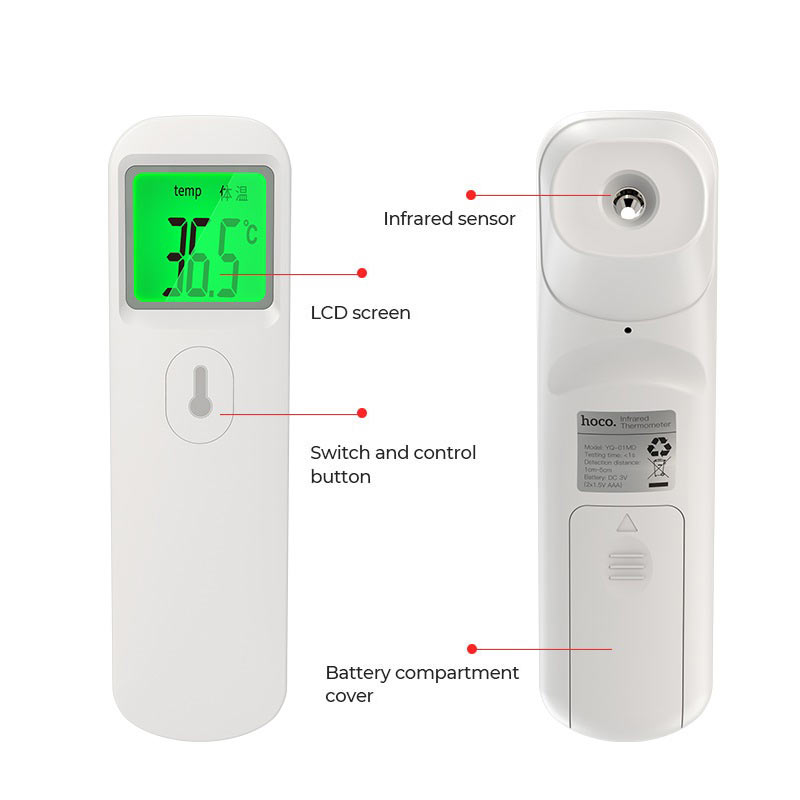 PSBM IR Infrared Non-Contact Infrared Thermometer with LCD Screen