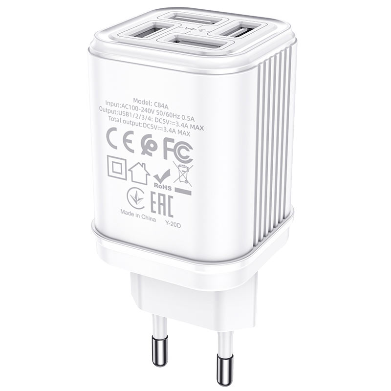 hoco c84a resolute four port wall charger eu certification