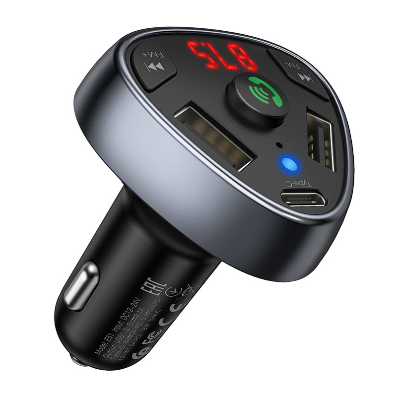 FM-трансмиттер XO BCC01 Smart Bluetooth MP3 Car Charger Black