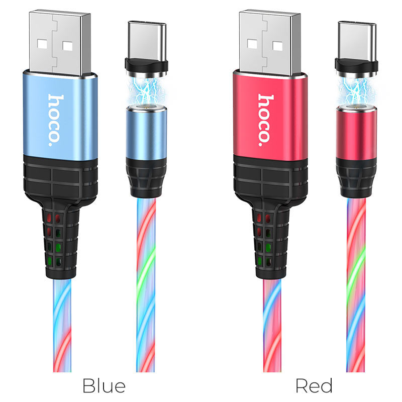 hoco u90 ingenious streamer charging cable for type c colors