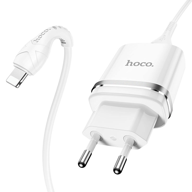 hoco n1 ardent single port wall charger eu set with lightning cable