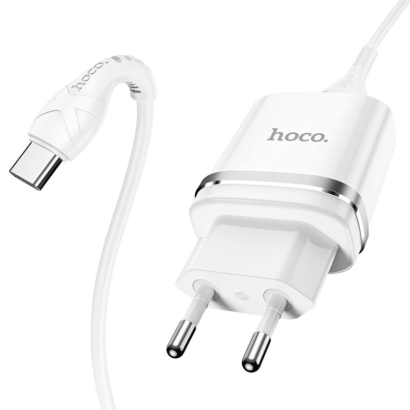 hoco n1 ardent single port wall charger eu set with type c cable
