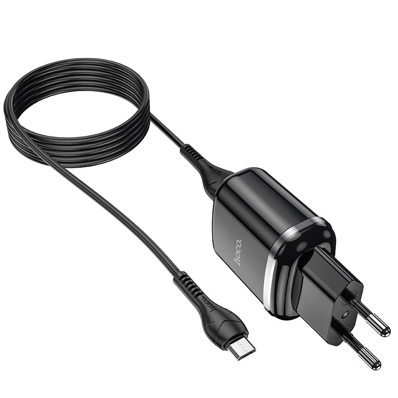 hoco n4 aspiring dual port wall charger eu set with micro usb cable kit