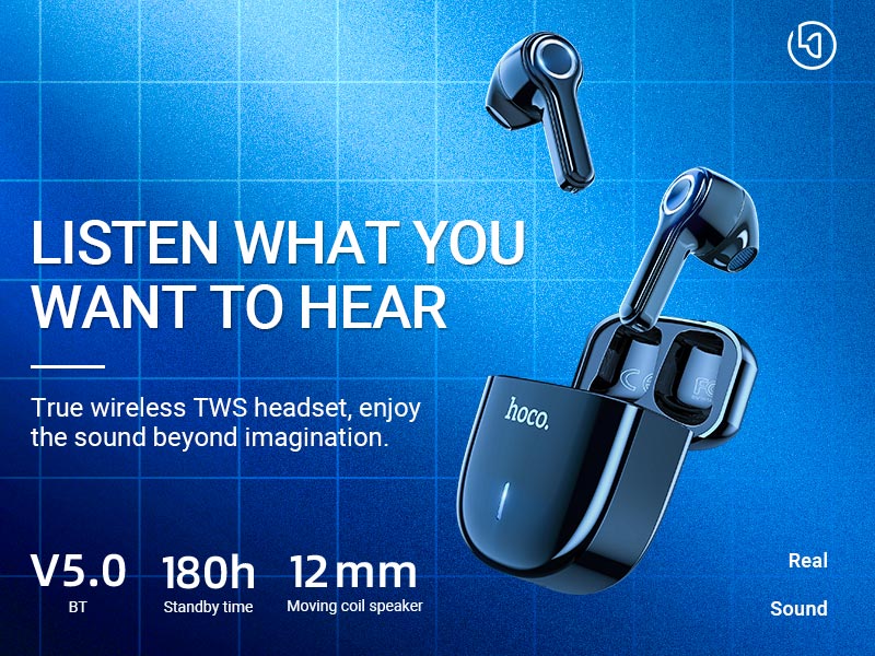 HOCO ES45 Audífonos Bluetooth Función Táctil, Comando de Voz Caja