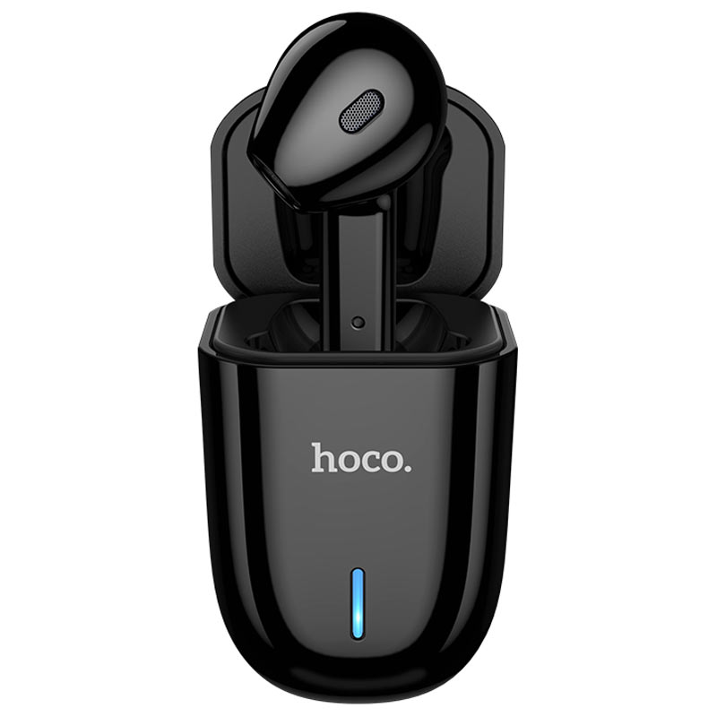 hoco e55 flicker unilateral wireless headset with charging case спереди