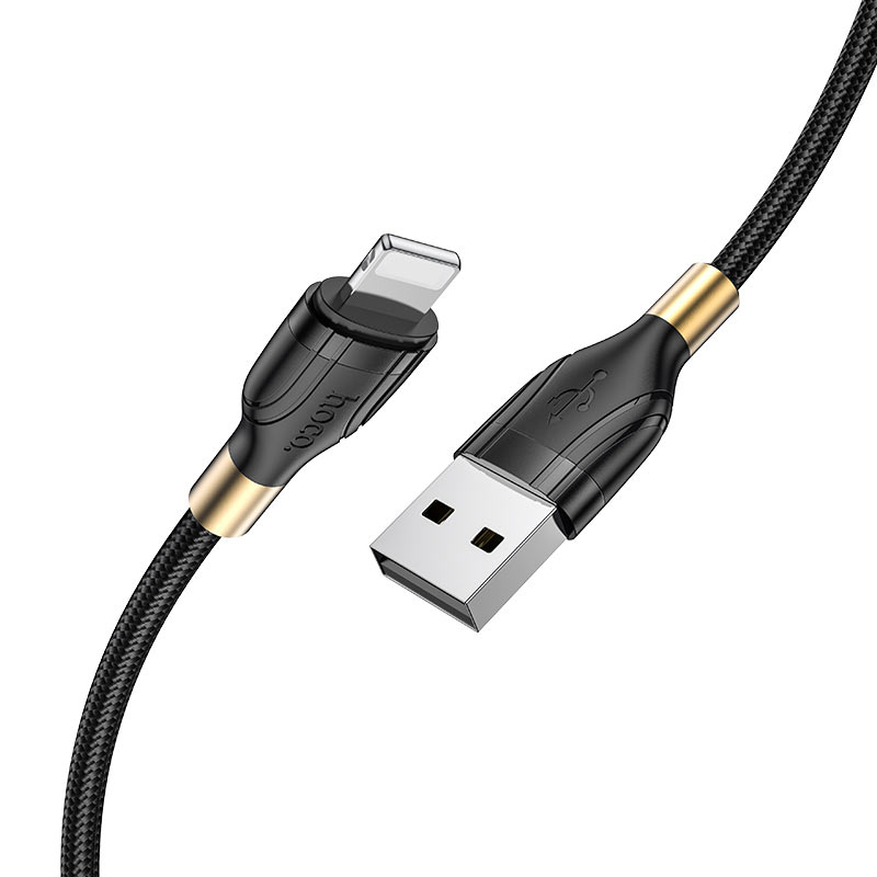 hoco u92 gold collar charging data cable for lightning tail