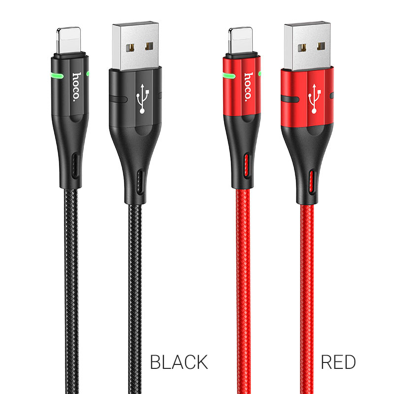 hoco u93 shadow charging data cable for lightning colors