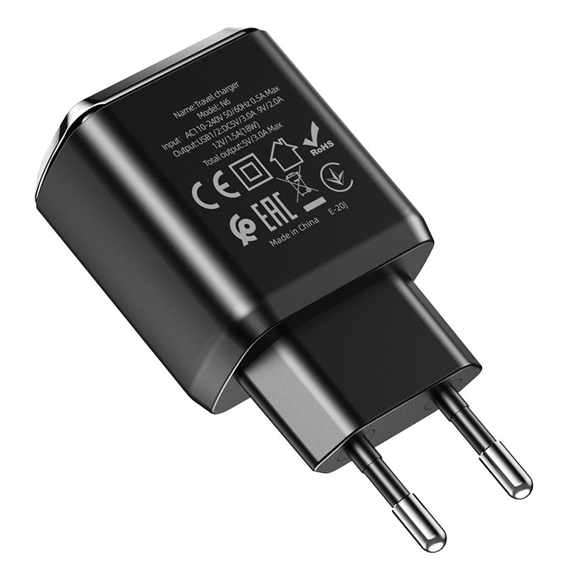 hoco n6 charmer dual port qc3 wall charger eu certification