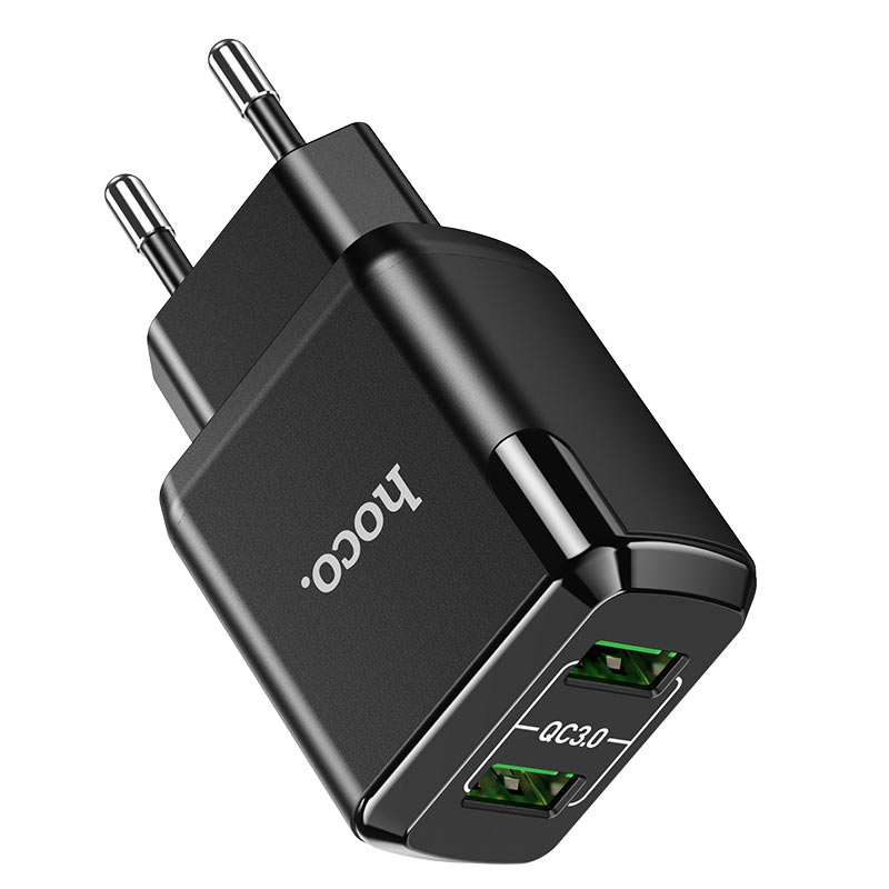 hoco n6 charmer dual port qc3 wall charger eu