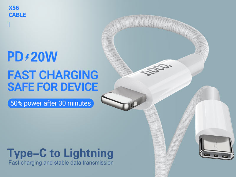 hoco news x56 new original pd charging data cable lightning banner en
