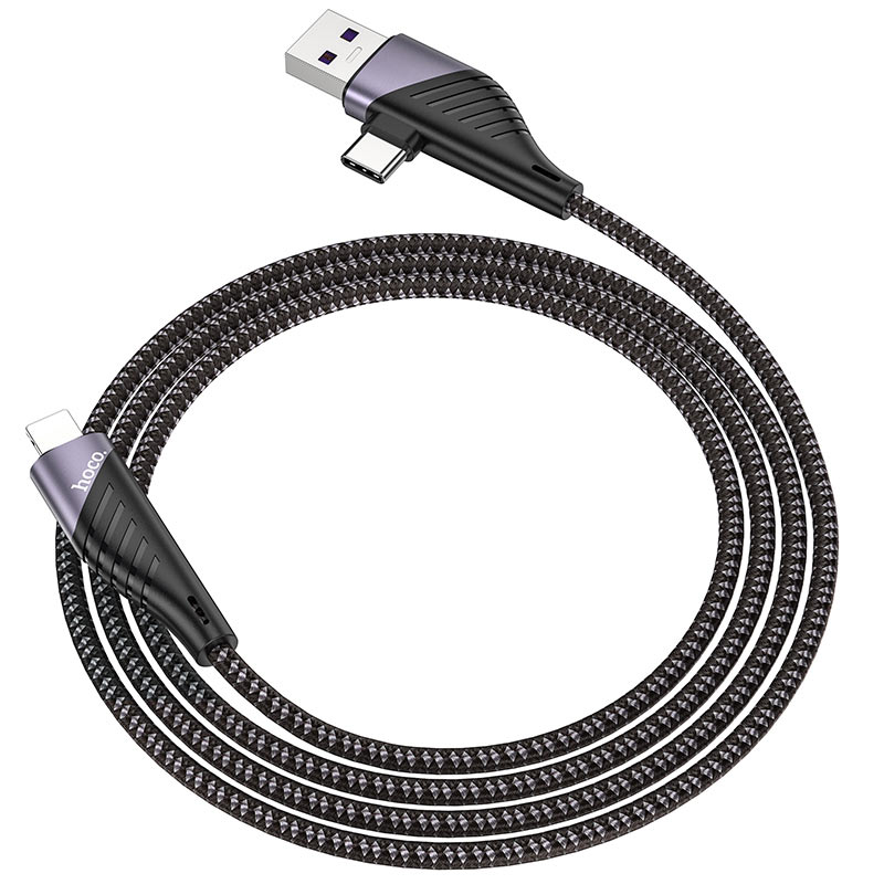 hoco u95 2in1 freeway pd charging data cable usb a type c to lightning wire