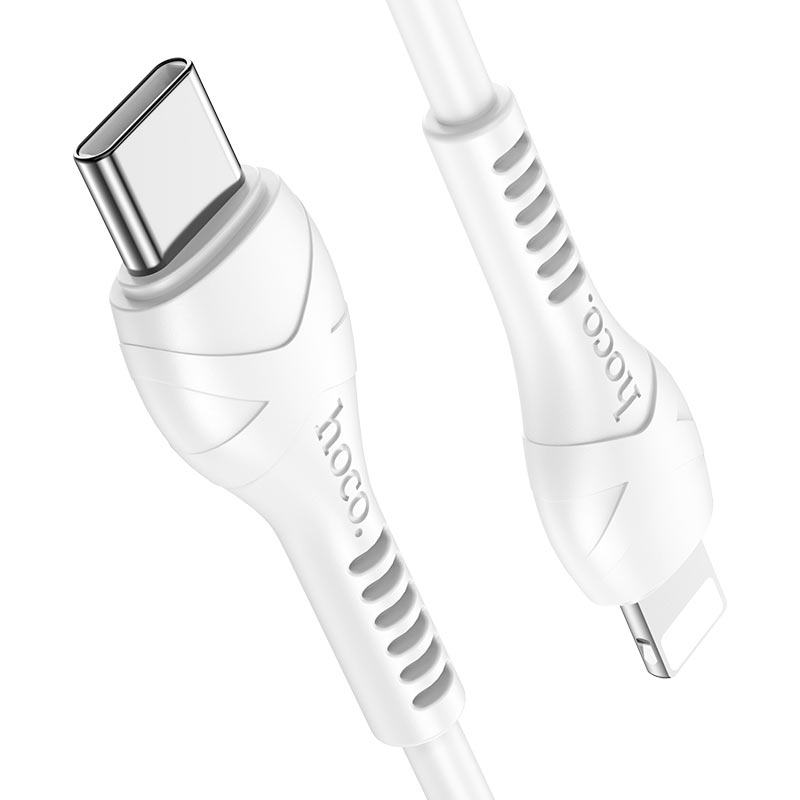 hoco x55 trendy pd charging data cable type c lightning closeup
