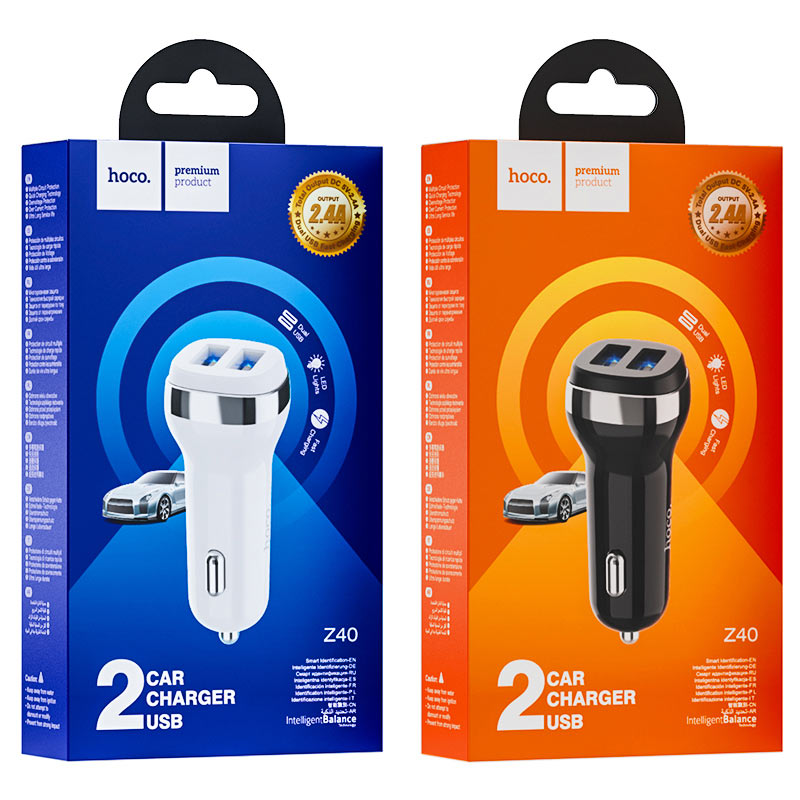hoco z40 superior dual port car charger packages