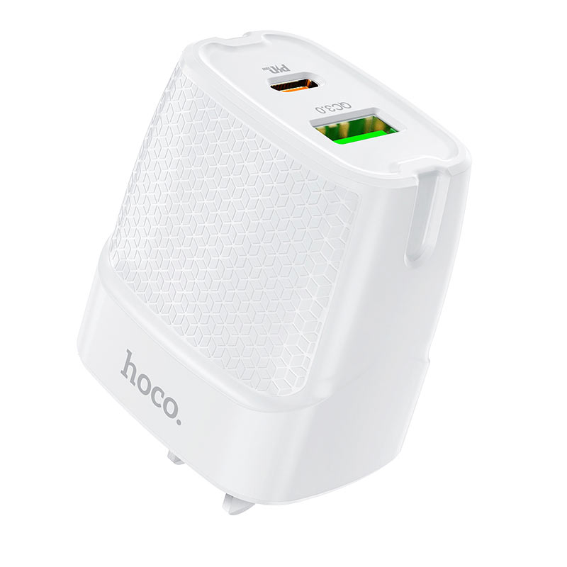 hoco c85 bright dual port pd20w qc3 wall charger us ports