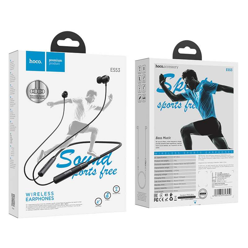 hoco es53 coolway sports bt earphones package black