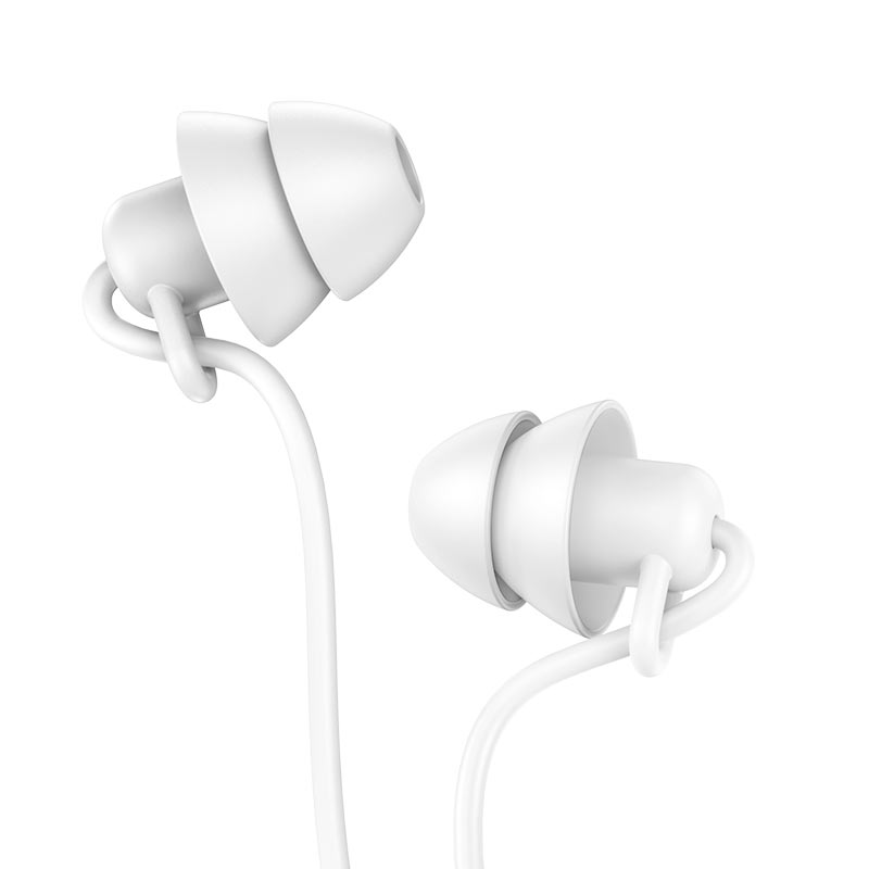 hoco m81 imperceptible universal sleeping earphone with mic ear caps white