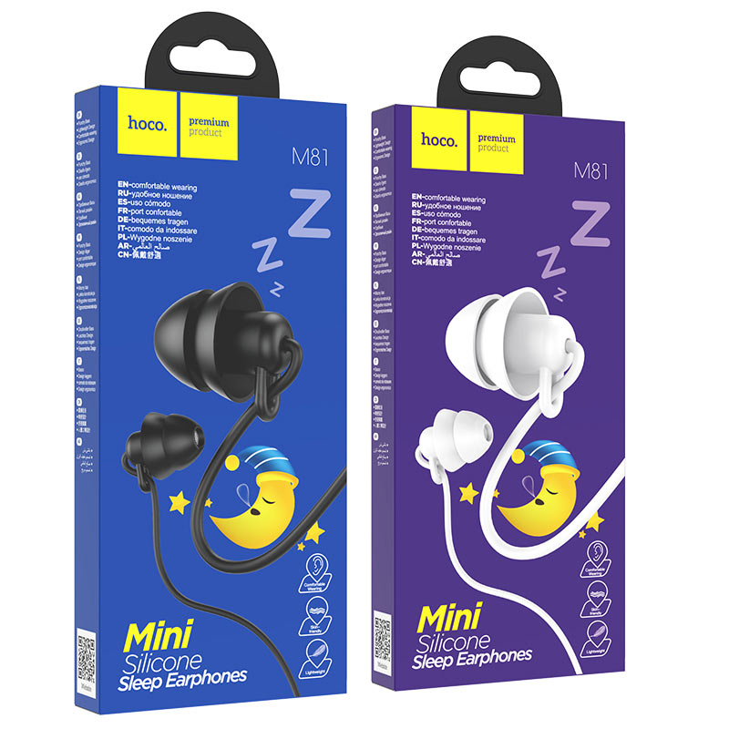 hoco m81 imperceptible universal sleeping earphone with mic packages