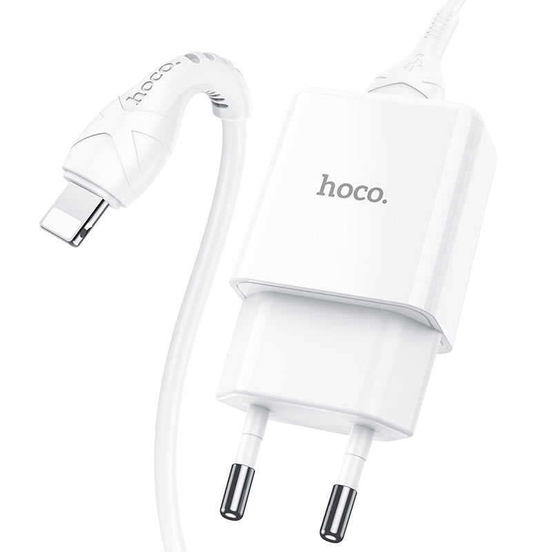hoco n9 especial single port wall charger eu for lightning set front