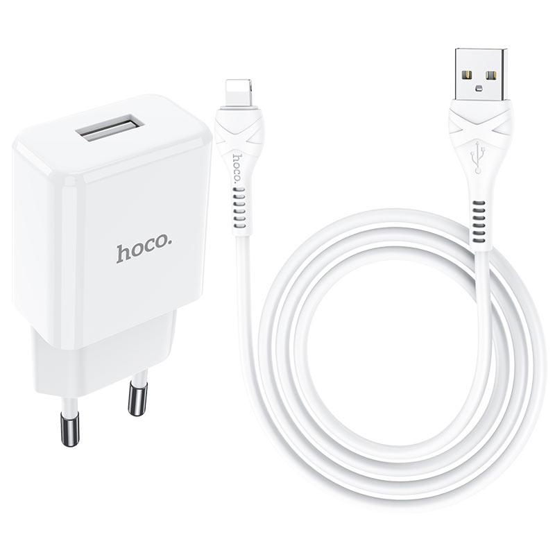 hoco n9 especial single port wall charger eu for lightning set wire