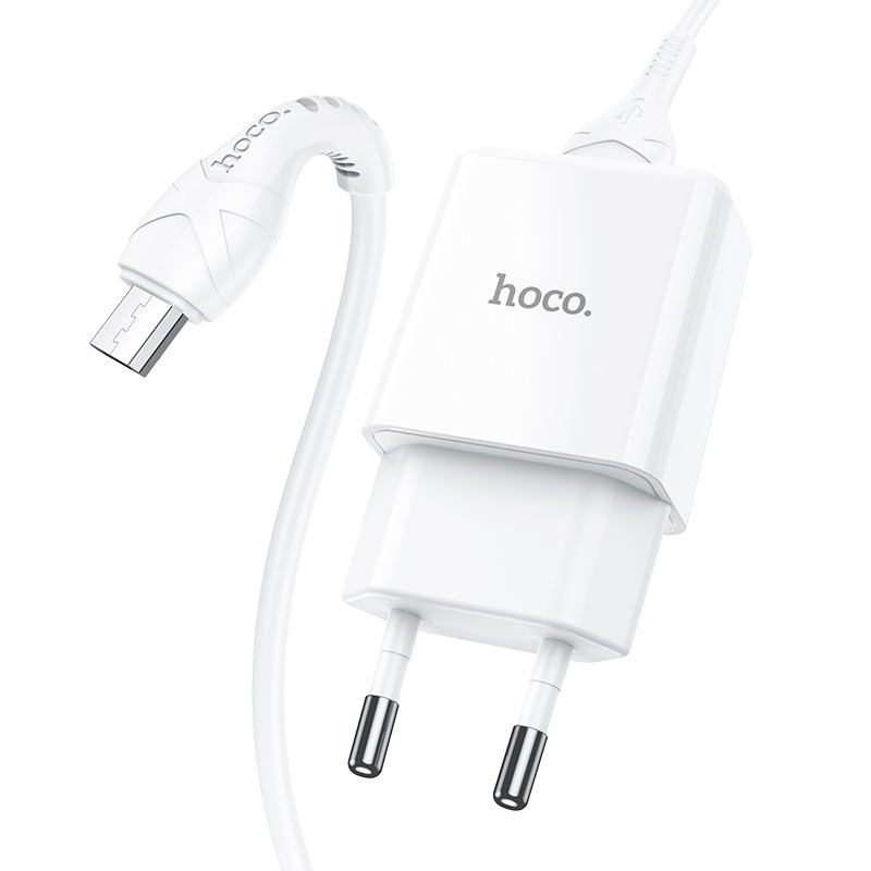 hoco n9 especial single port wall charger eu for micro usb set front