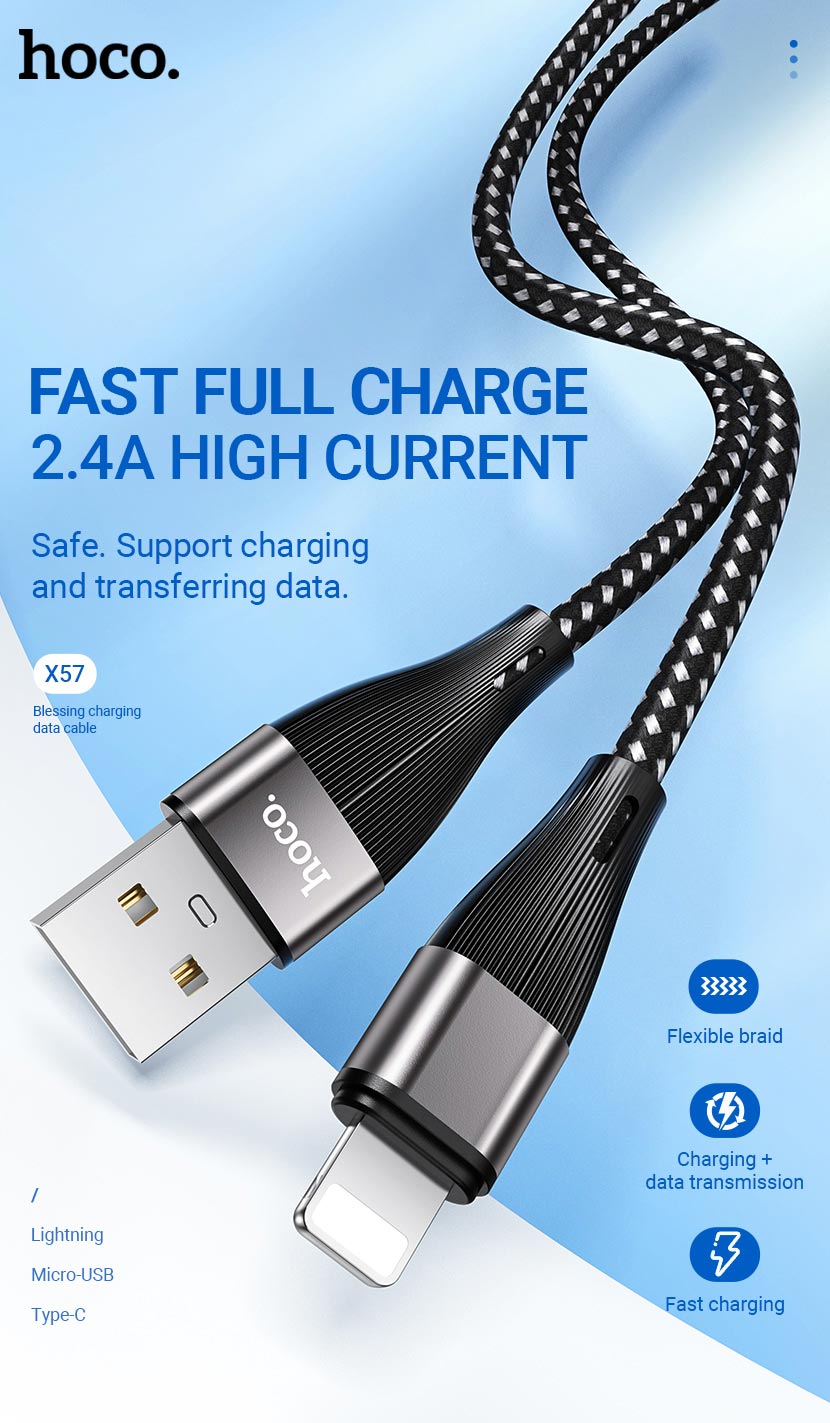 hoco news x57 blessing charging data cable en