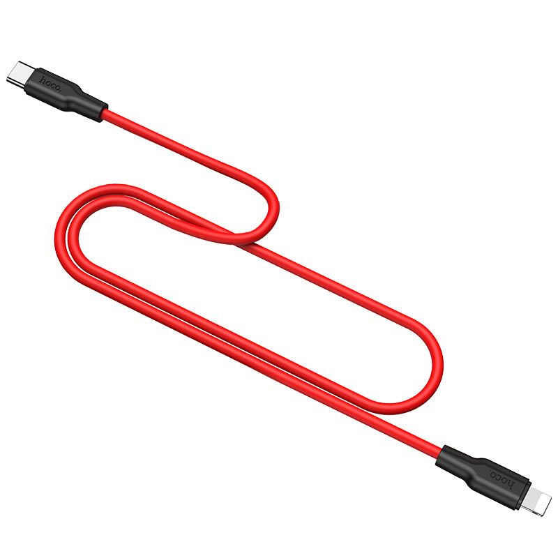 hoco x21 plus pd силиконовый зарядный дата кабель type c на lightning гибкий
