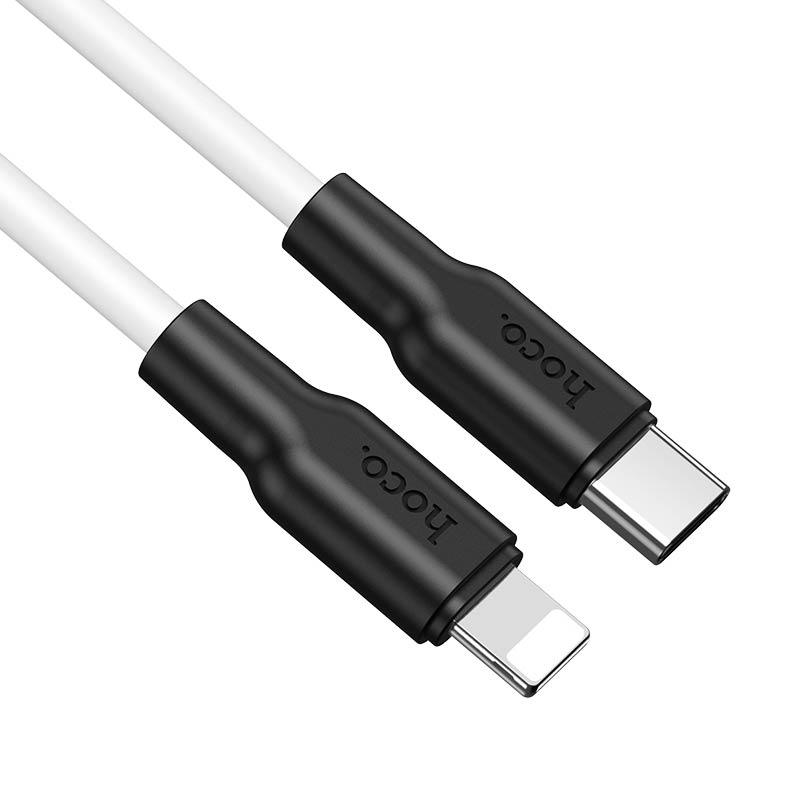 hoco x21 plus silicone pd charging data cable type c to lightning interface