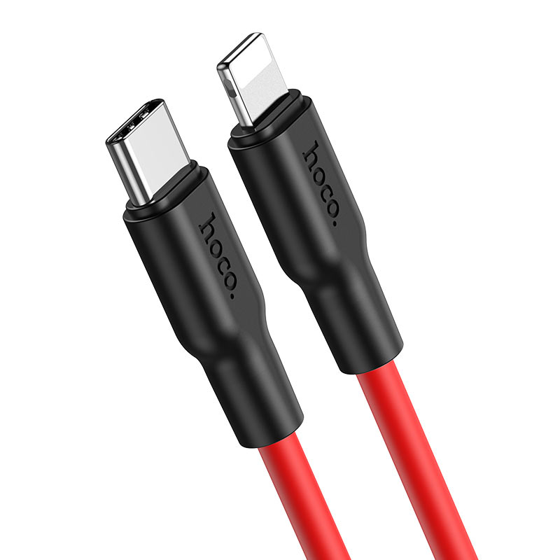 hoco x21 plus silicone pd charging data cable type c to lightning