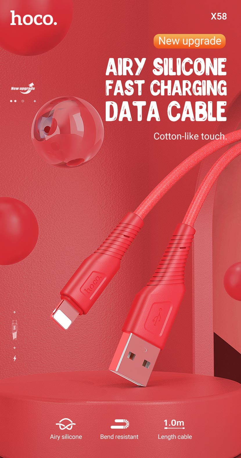 hoco news x58 airy silicone charging data cable en