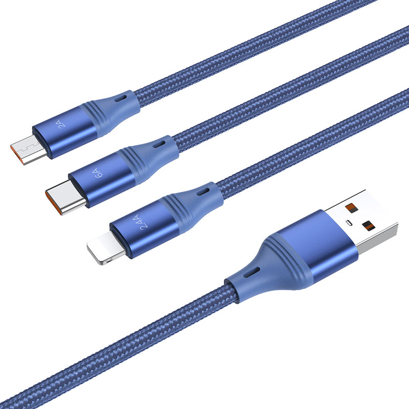 hoco u104 3in1 ultra 6a fast charging data cable