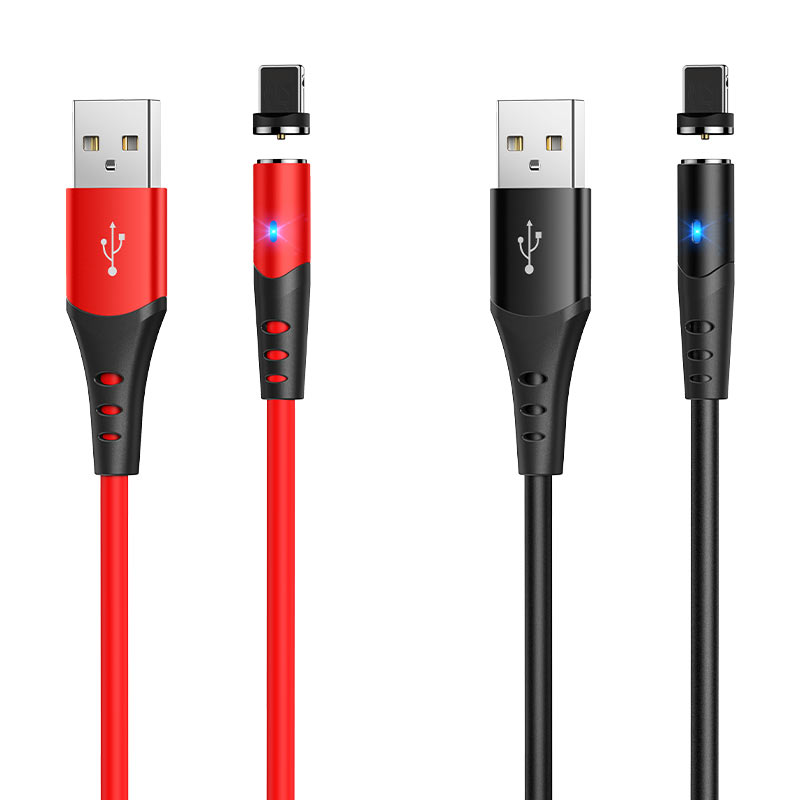 hoco x60 honorific silicone magnetic charging cable for lightning colors
