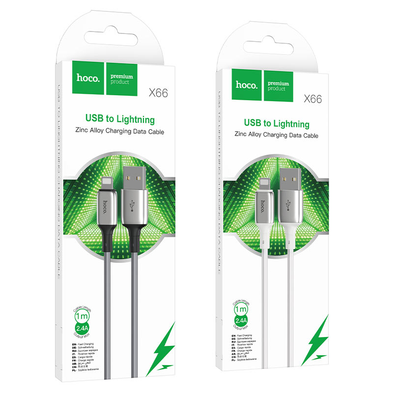 hoco x66 howdy charging data cable for lightning packages