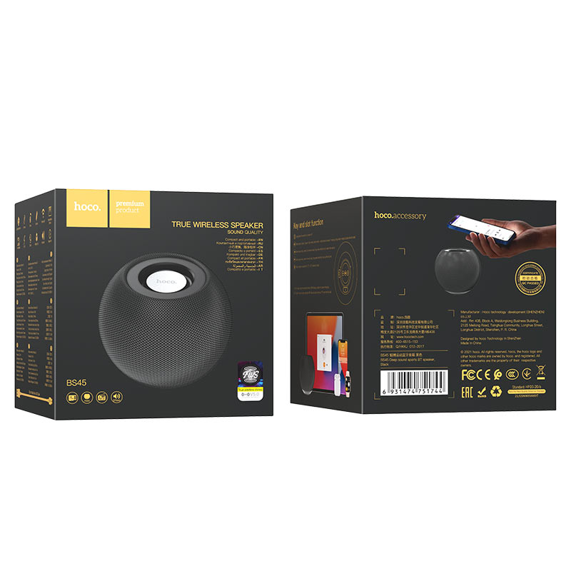 hoco. bs45 taobo sports bluetooth speaker packaging black