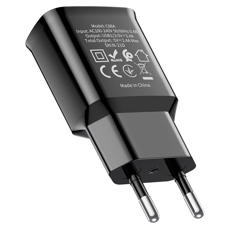 hoco c88a star round dual port wall charger eu certification